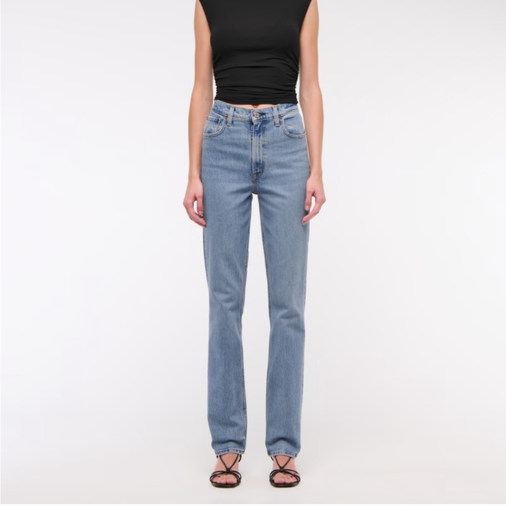 Abercrombie & Fitch Light Blue 90s straight ultra high rise